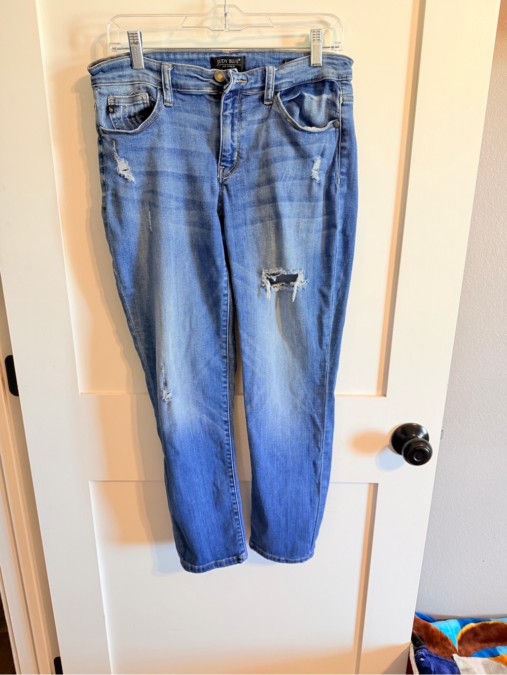 Judy Blue Women's Medium Blue Distressed Boyfriend Jeans